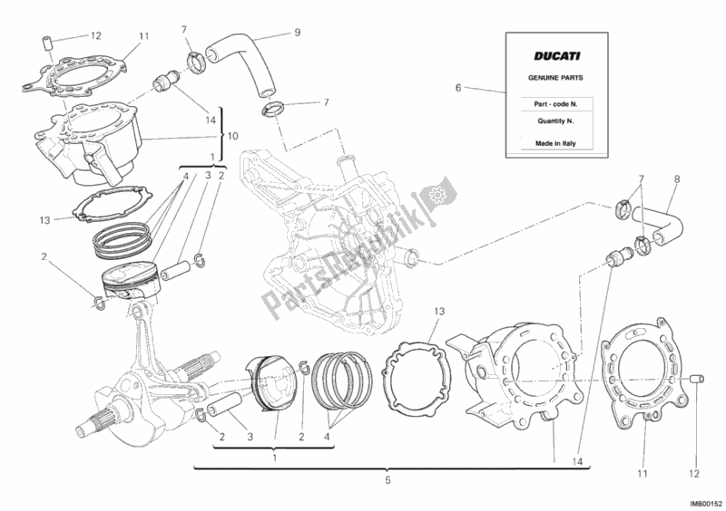 All parts for the Cylinder - Piston of the Ducati Multistrada 1200 ABS 2011